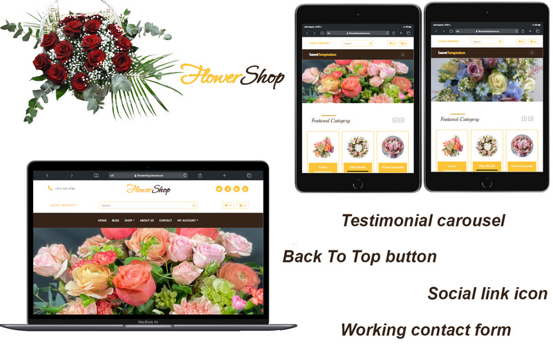 Flower Shop - Plantilla Bootstrap HTML Responsive - Características Imagen 3