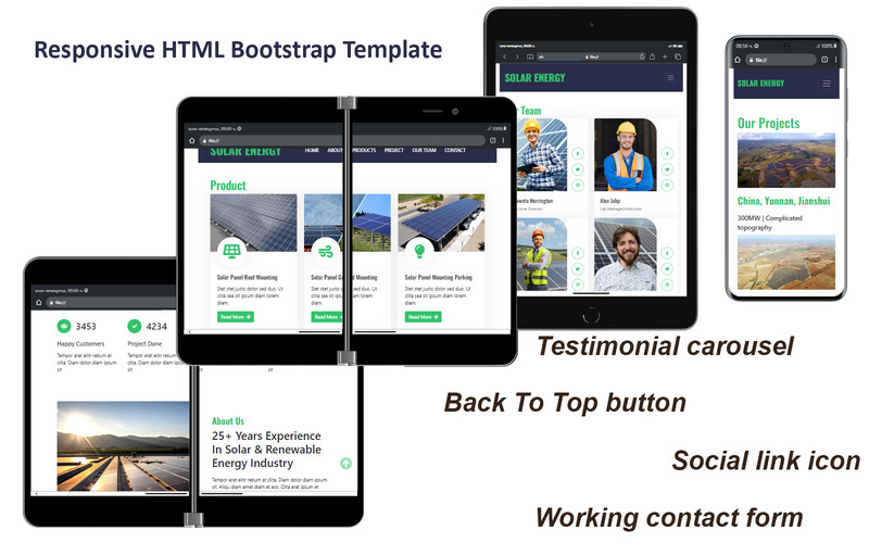 Solar Energy Templates - Responsive HTML Bootstrap Landing Page - Features Image 3