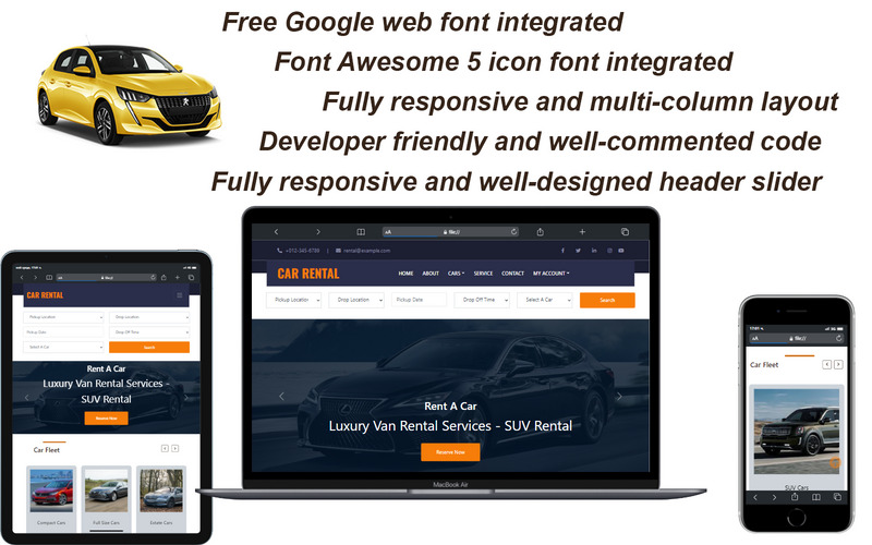 Прокат автомобілів – адаптивний HTML-шаблон Bootstrap - Features Image 2
