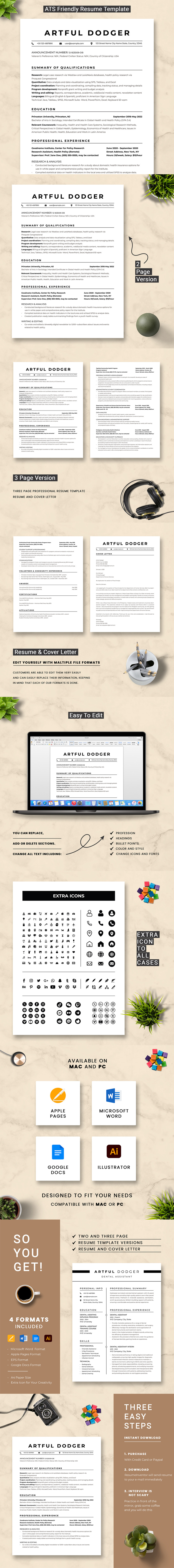 Ats Friendly US Federal Resume Template - Features Image 1