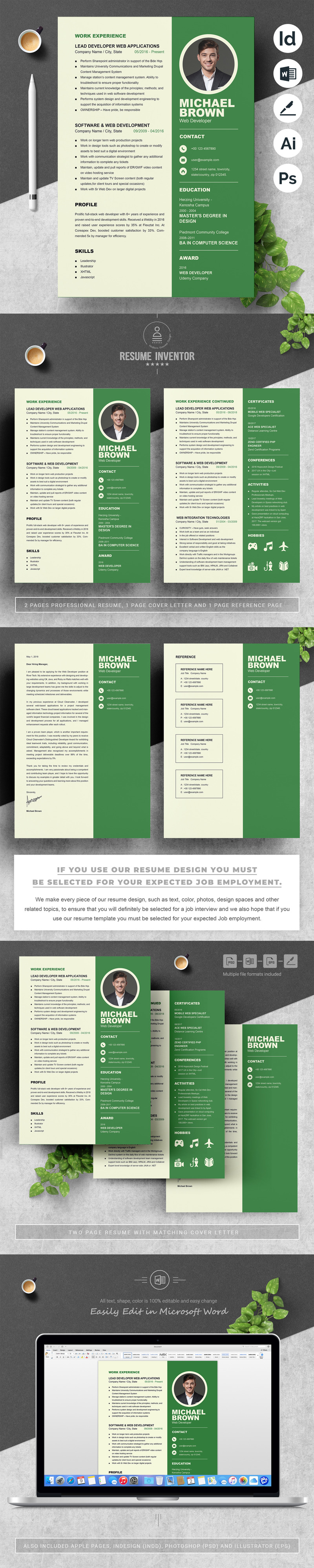 Elegant Resume Template Design Layout - Features Image 1