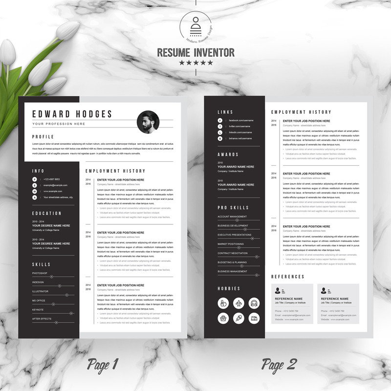 Edward / CV Template Printable Resume Templates - Features Image 2