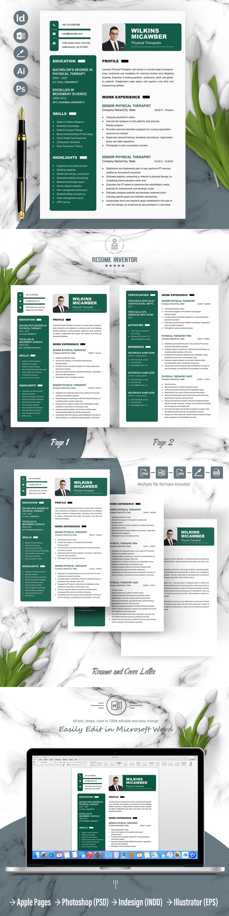 Minimalistische Lebenslauf- und CV-Designvorlage - Eigenschaften Bild 1