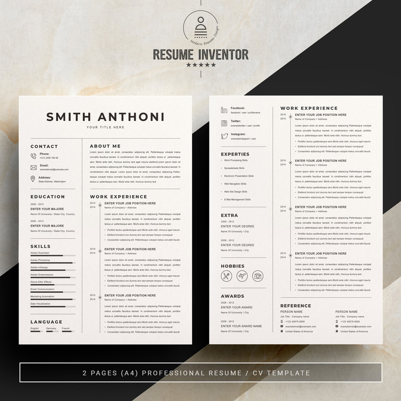 Smith Anthoni / Clean Resume Template - Features Image 2