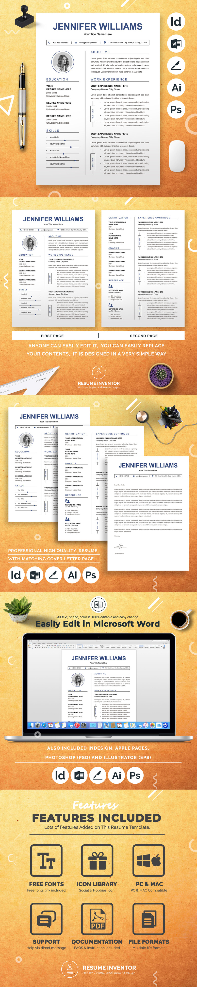 Curriculum vitae minimalista semplice e pulito - Caratteristiche Immagine 1