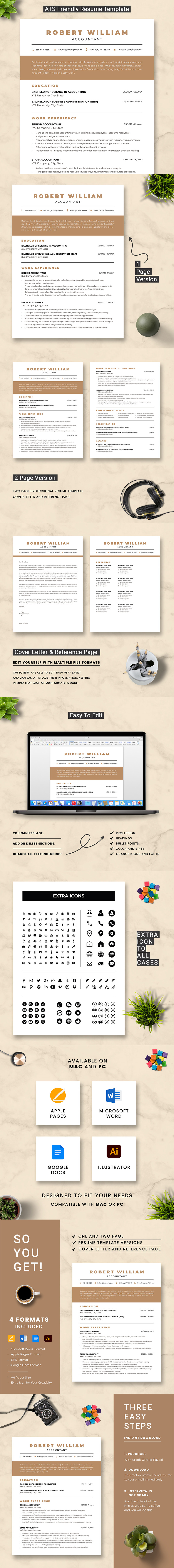 Accountant Resume Template | Editable Template for Word - Features Image 1