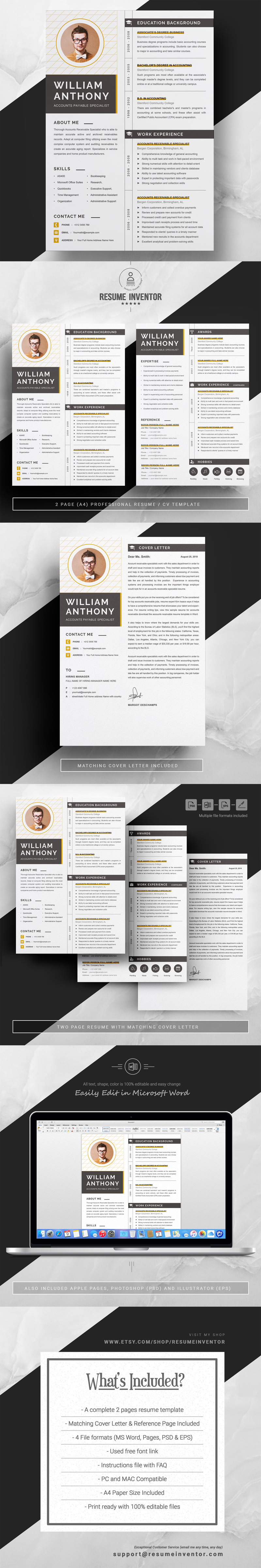 Pro Resume Professional Resume Template - Features Image 1