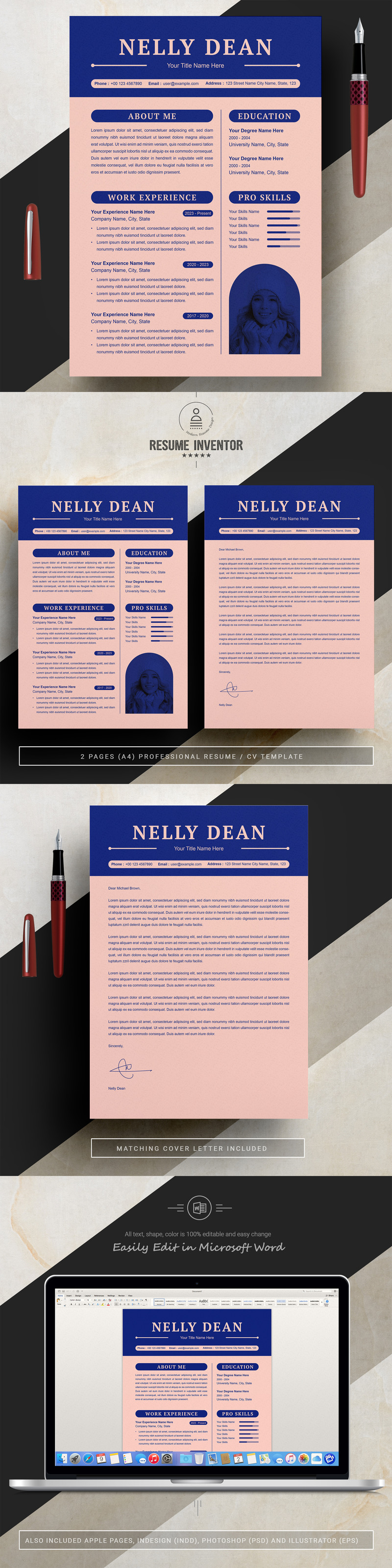Modern Resume with a Simple Layout - Features Image 1