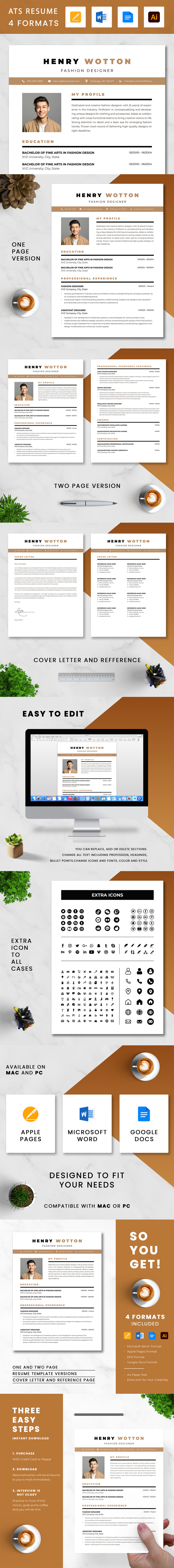 Fashion Designer Resume Template - Features Image 1