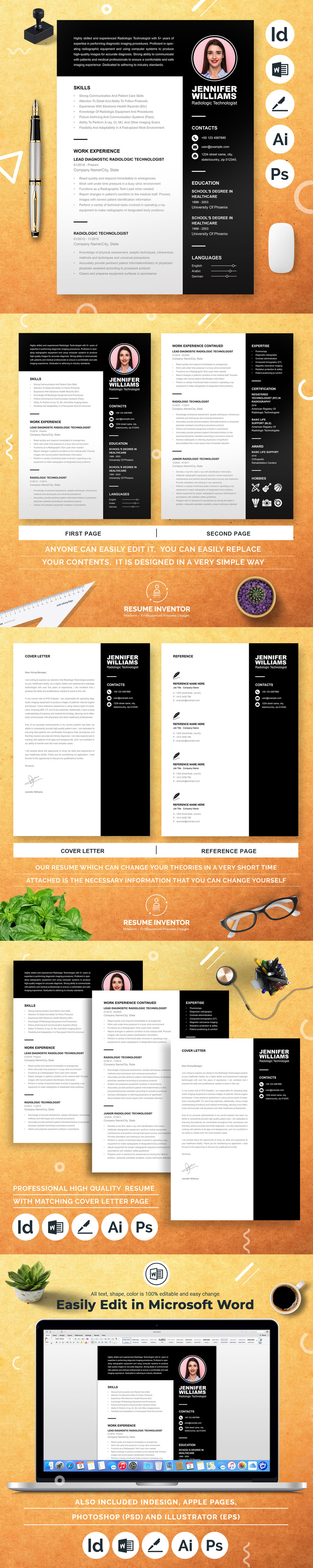 Modello di curriculum moderno e CV Word - Caratteristiche Immagine 1