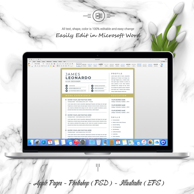 James / Profissional Printable Resume Templates - Features Image 4