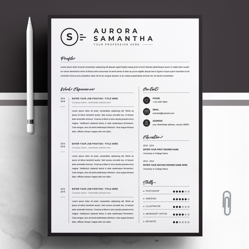 Aurora / Modello CV Modelli di curriculum stampabili - Caratteristiche Immagine 1