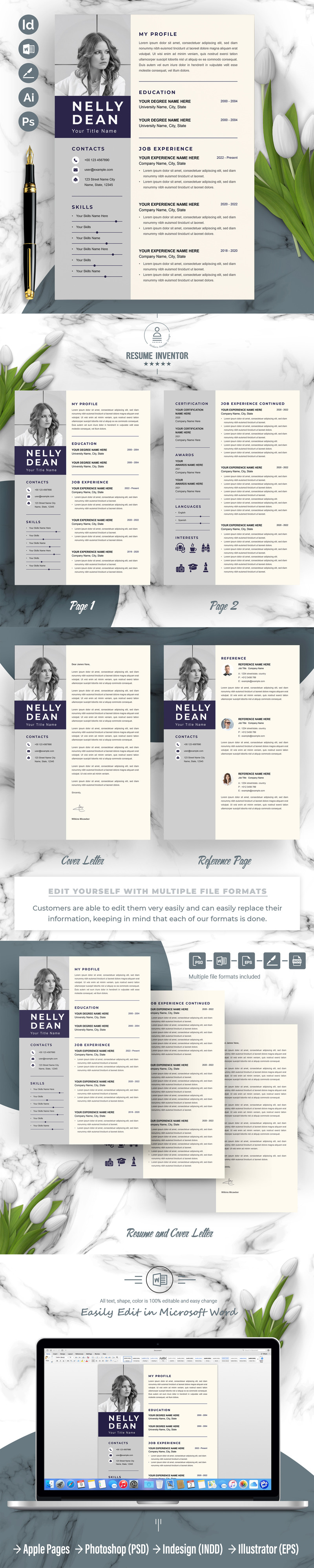 Layout modello curriculum creativo unico - Caratteristiche Immagine 1