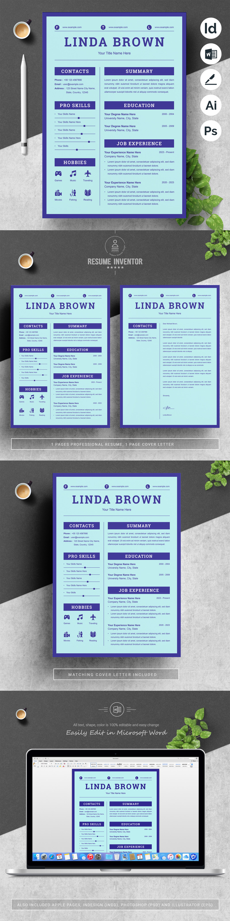 Modern Resume with a Simple Design #441331 - TemplateMonster