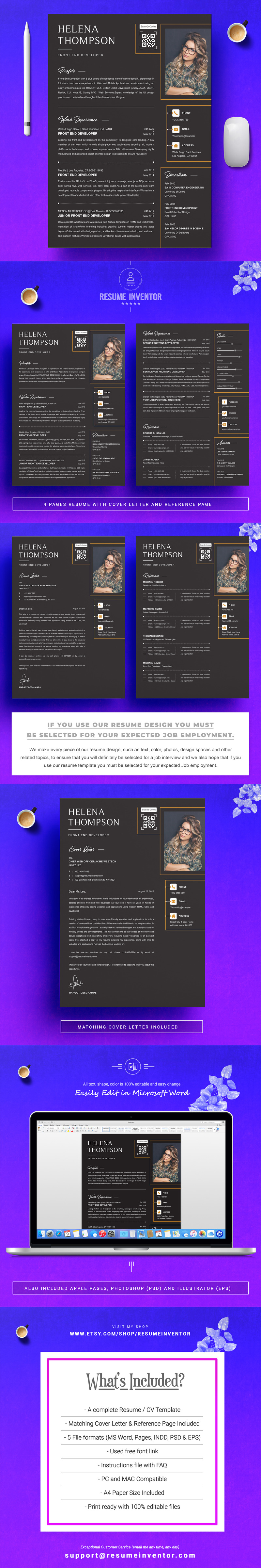 Professional Quality CV / Resume Template - Features Image 1