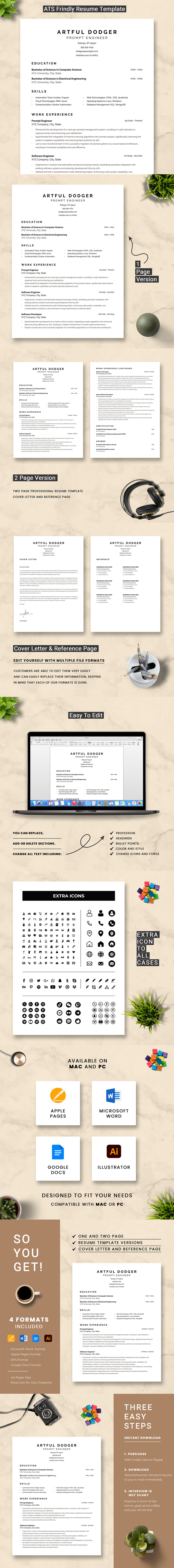 ATS Friendly ChatGPT Prompt Engineer Resume - Features Image 1