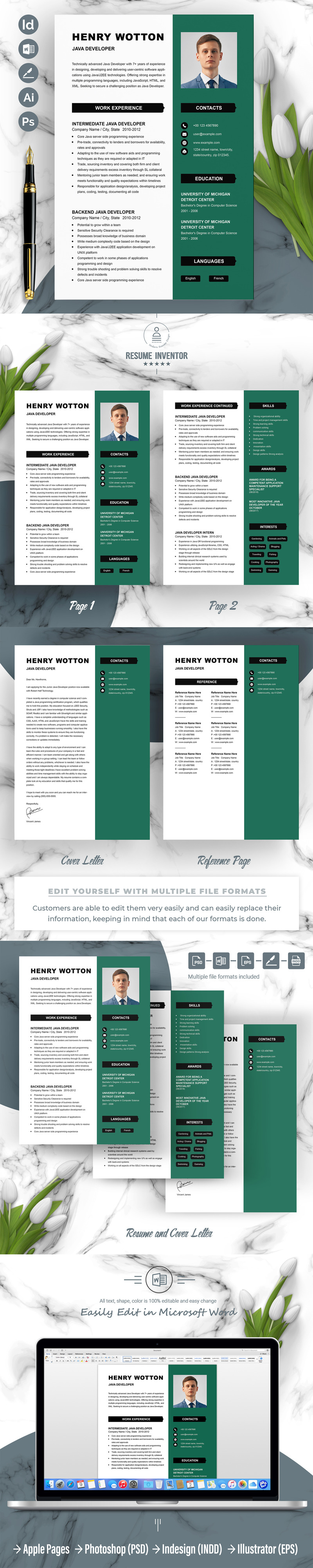 CV Design Template for Java Developer - TemplateMonster