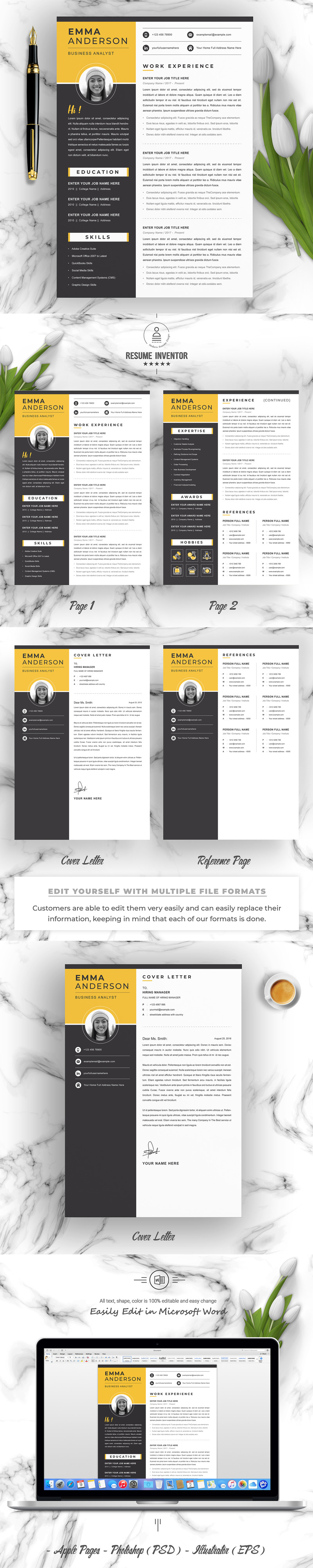 Professional Resume Template With Photo - Features Image 1