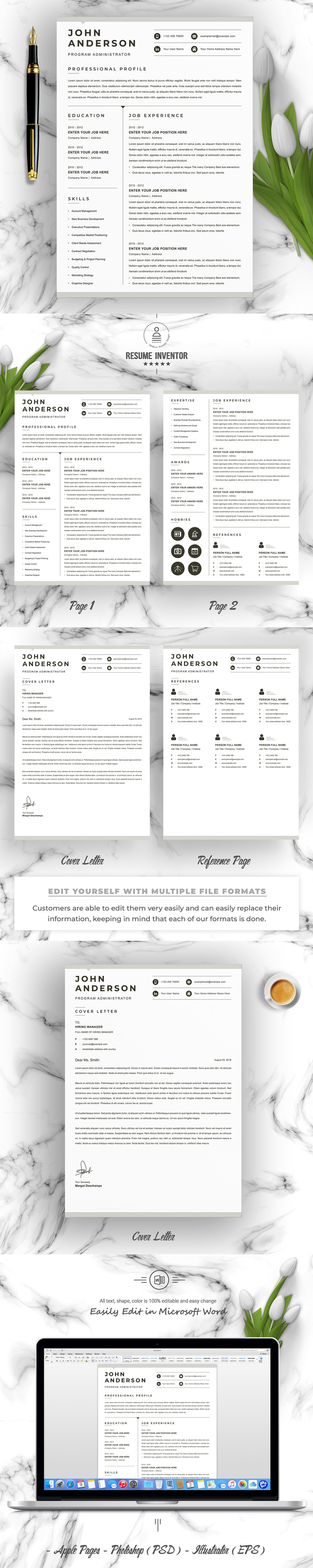 Clean and Modern Resume Template Word - Features Image 1