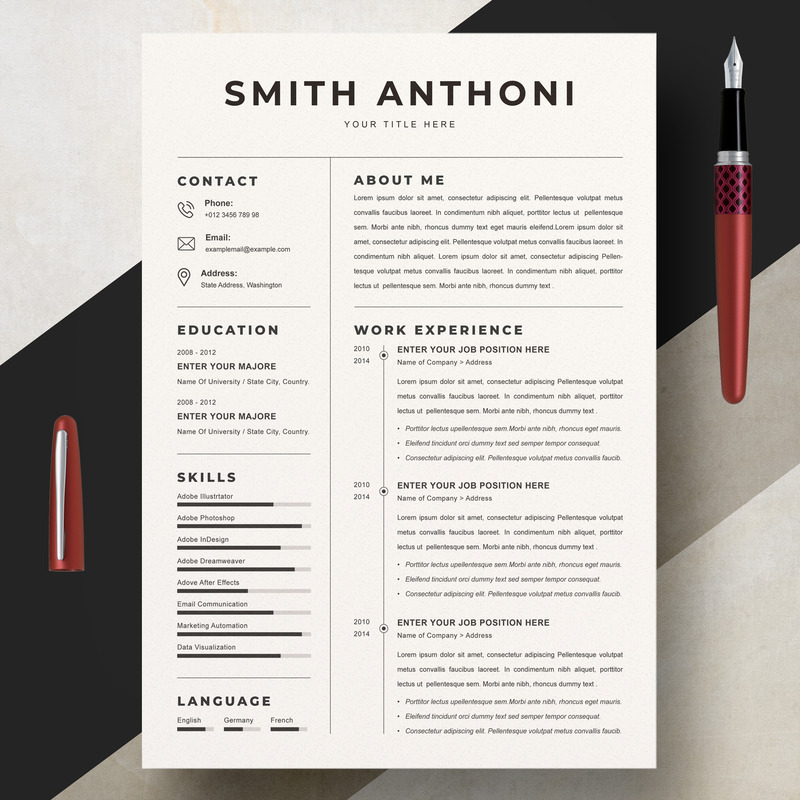 Smith Anthoni / Clean Resume Template - Features Image 1