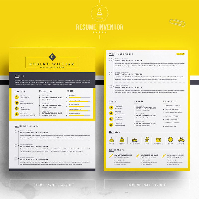 William / CV Template Printable Resume Templates - Features Image 2