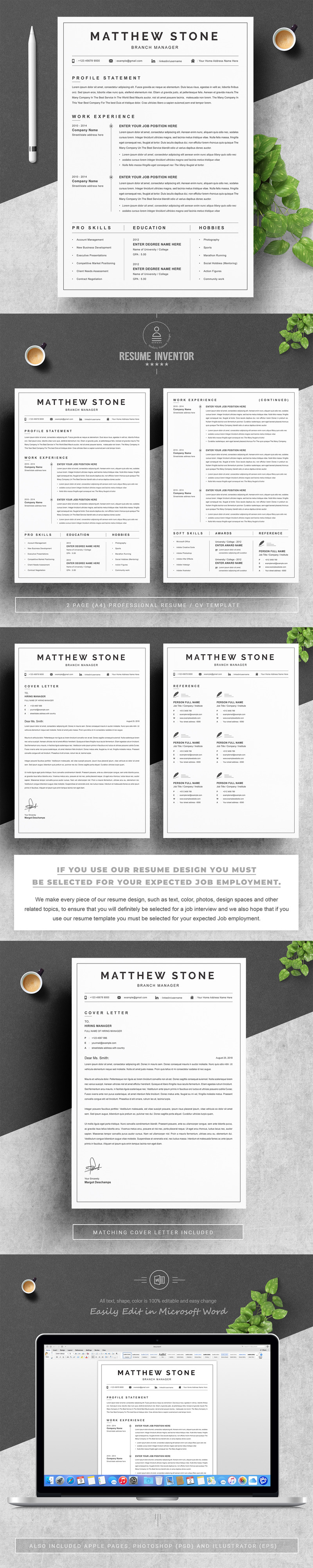 Professional Simple Office Manager Resume Template - Features Image 1