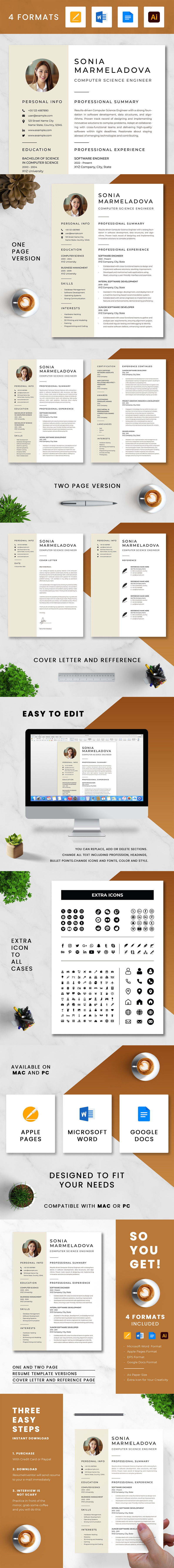 Computer Science Resume Template - Features Image 1