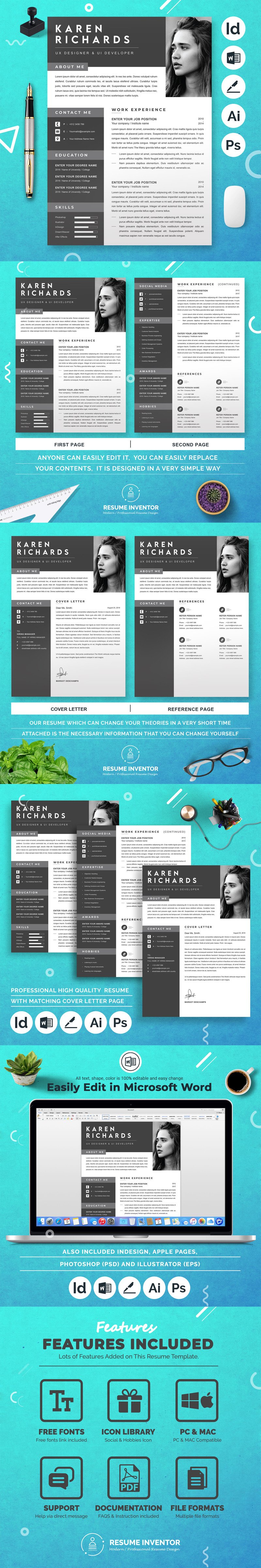 Modern Resume Template Design 2024 - Features Image 1