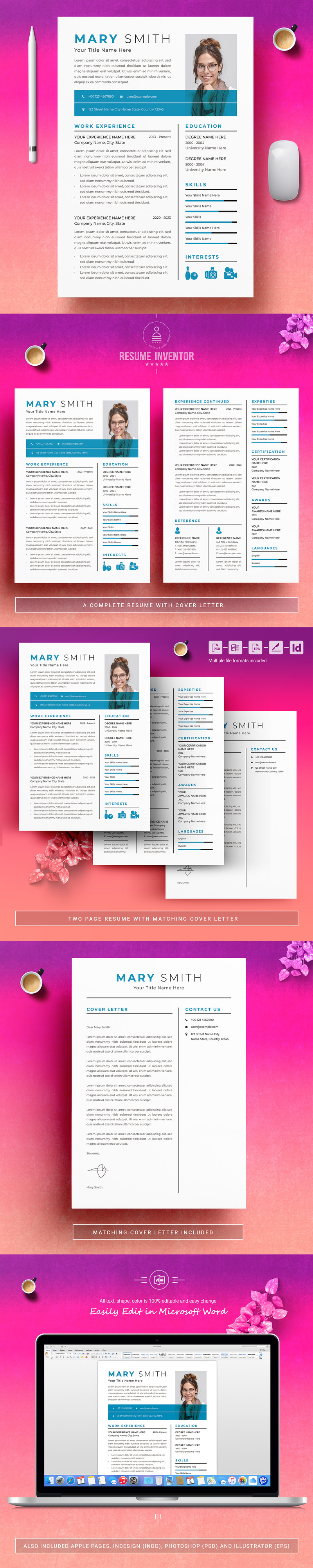 Elegante / minimalistische CV-sjabloon - Features Image 1