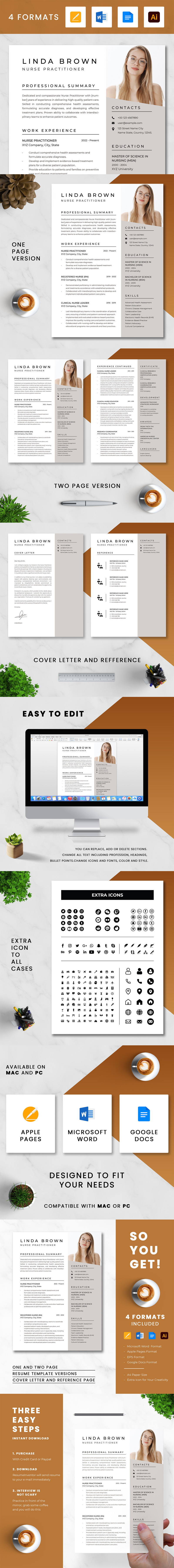 Nurse Practitioner Resume Template - Features Image 1