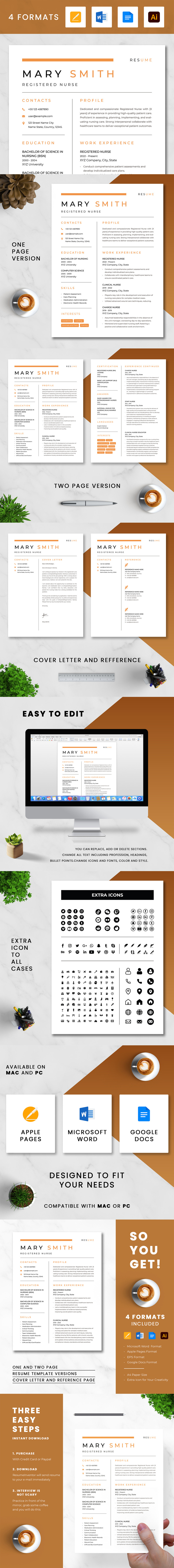 Registered Nurse Resume Template - Features Image 1