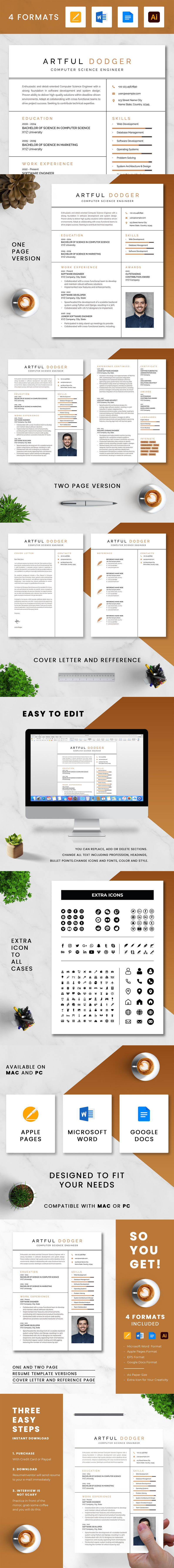 Computer Science Engineer Resume Template - Features Image 1