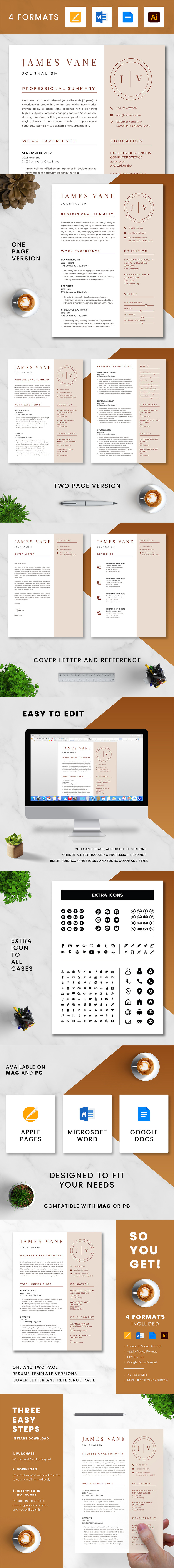 Journalism Resume Template Word - Features Image 1