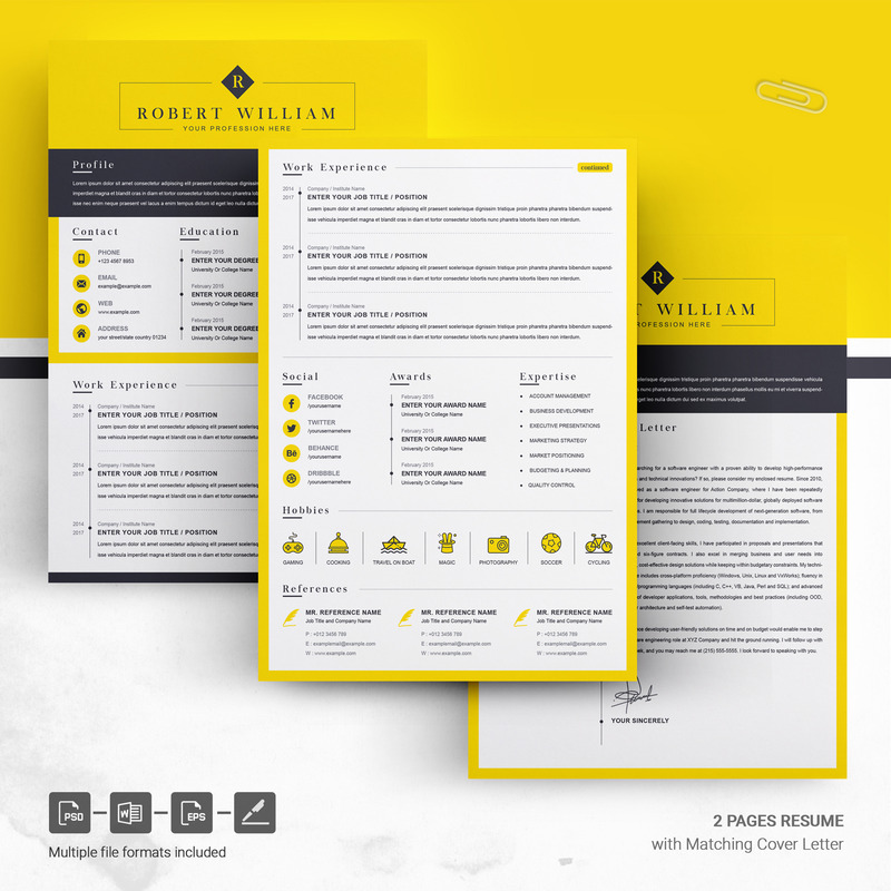 William / CV Template Printable Resume Templates - Features Image 4
