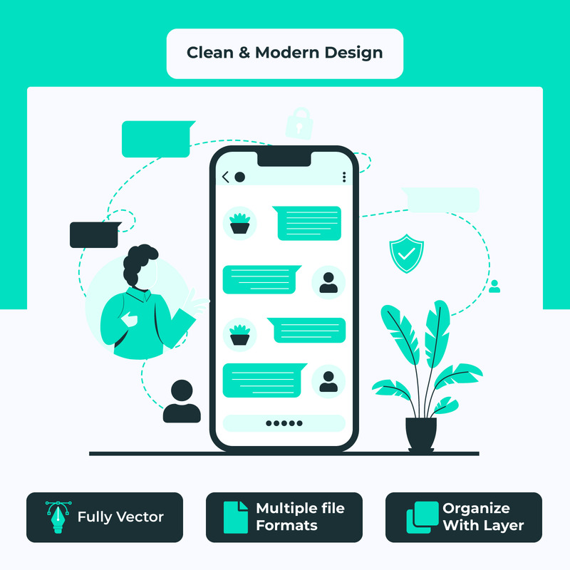 Minimalist Messaging App Concept Design - Features Image 1