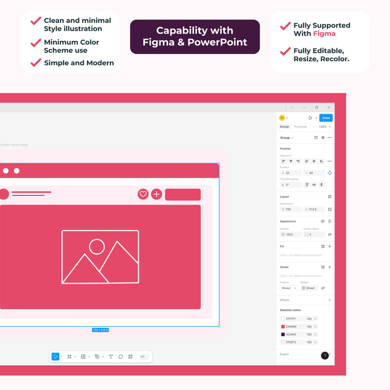 Flat Style Web Post Content Layout Vector design - Features Image 2