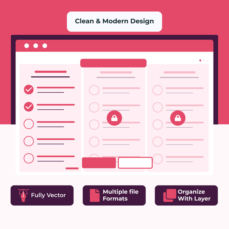 Modern Web Quiz Interface Flat Style - Features Image 1