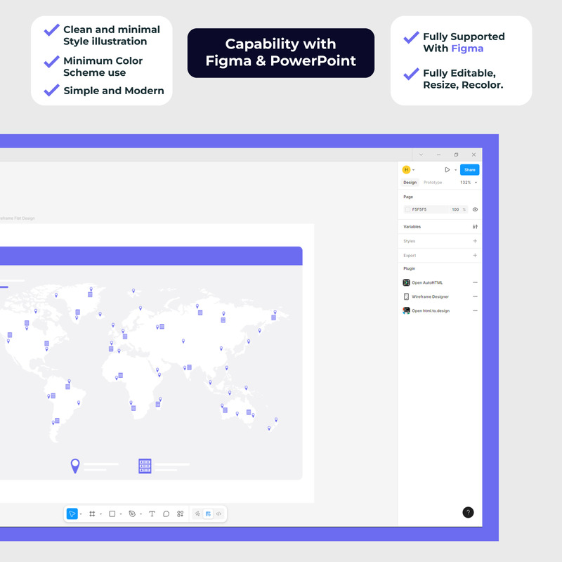 Global Data Center Location Wireframe – Flat Design Illustration - Features Image 2