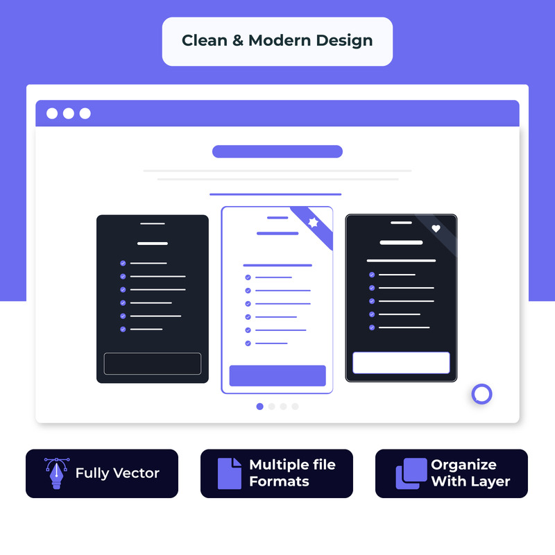 Minimalistisches Web-UI-Drahtmodell für Abonnement- und Mitgliedschaftsdienste - Eigenschaften Bild 1