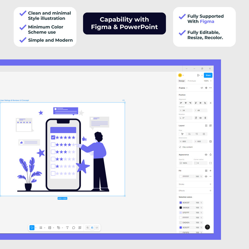 Gebruikersbeoordelingen en -recensies UI-concept vectorillustratie - Features Image 2
