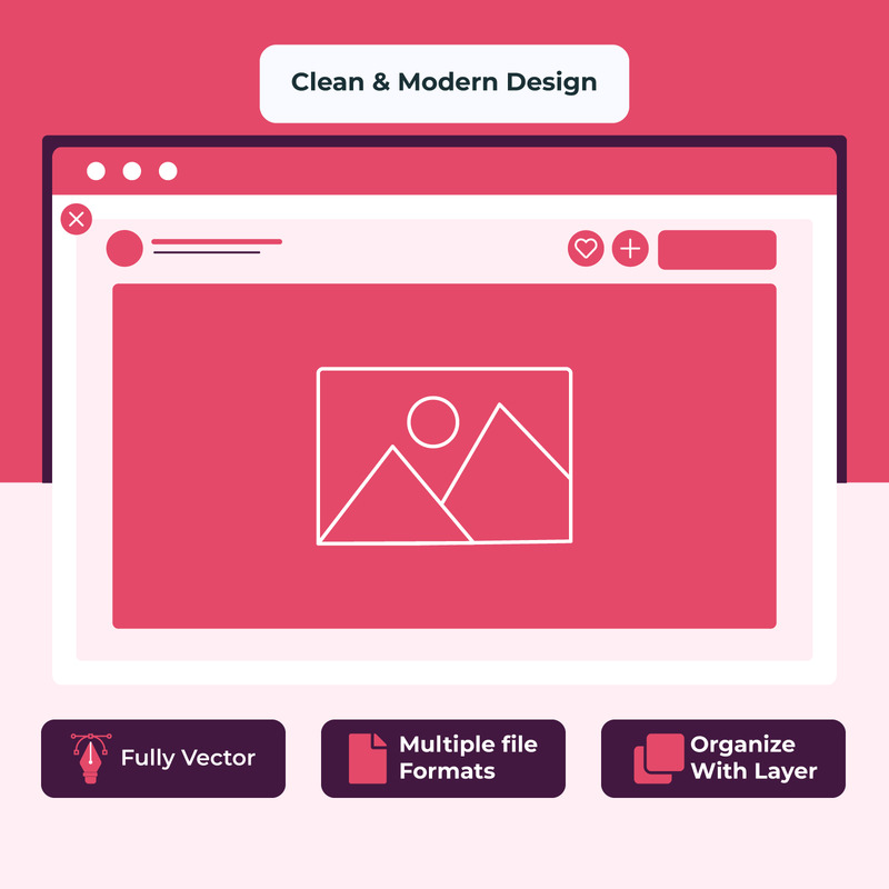 Flat Style Web Post Content Layout Vector design - Features Image 1