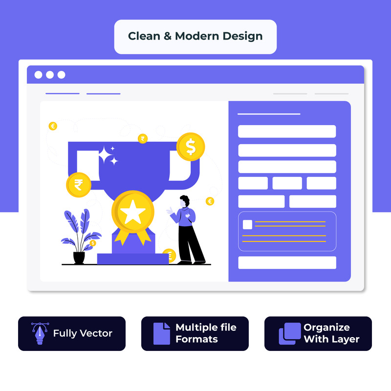 Концепция каркаса веб-приложения системы онлайн-вознаграждений - Features Image 1