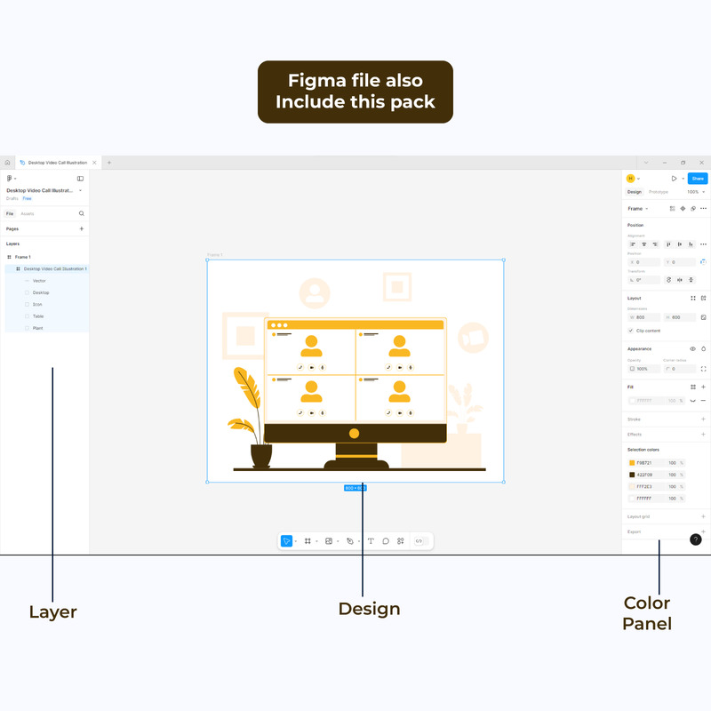 Concetto moderno di chiamata desktop - Illustrazione del design piatto - Caratteristiche Immagine 4