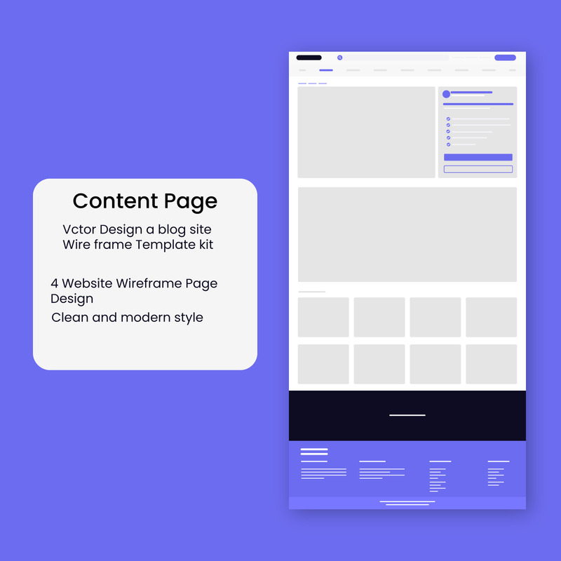Website Wireframe Templates for Blog – Flat Design Concept - Features Image 2