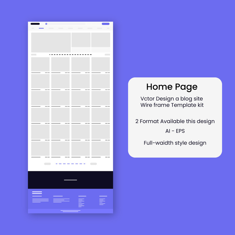 Website Wireframe Templates for Blog – Flat Design Concept - Features Image 1