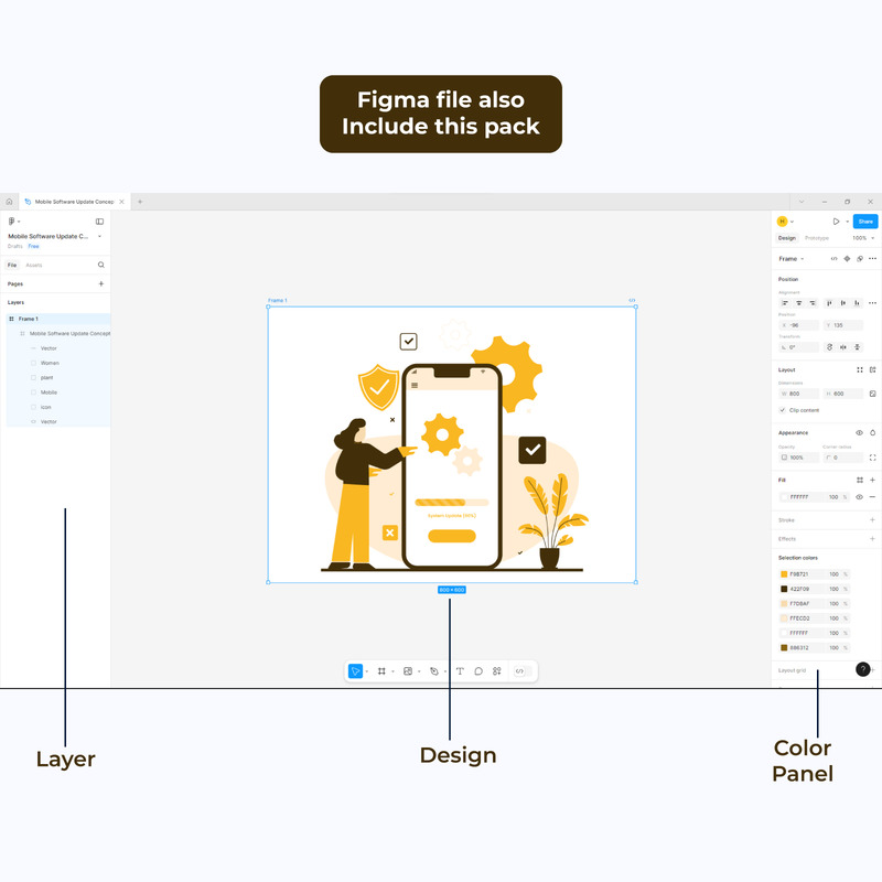 Mobile Software Update Concept Flat design - Features Image 4