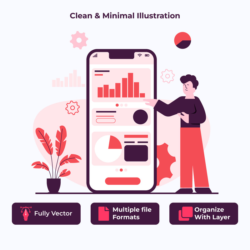 Mobile Analytics Concept – Modern Data Visualization Design - Features Image 1