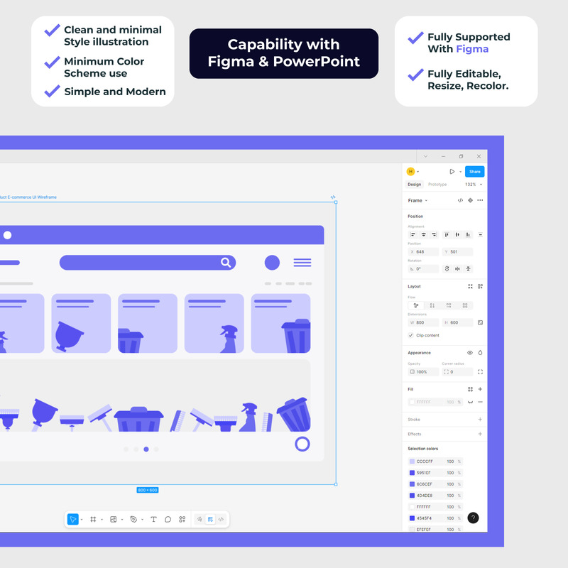 Minimal Cleaning Service UI Wireframe - Features Image 2