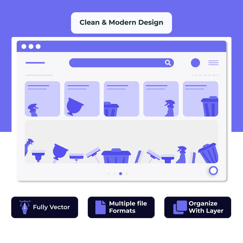 Minimal Cleaning Service UI Wireframe - Features Image 1
