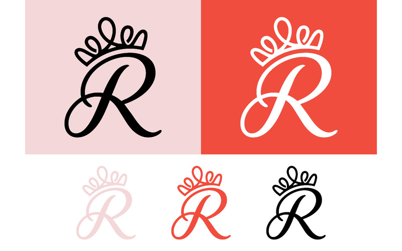 Дизайн логотипу Crown R літера рожевий фон. - Features Image 1